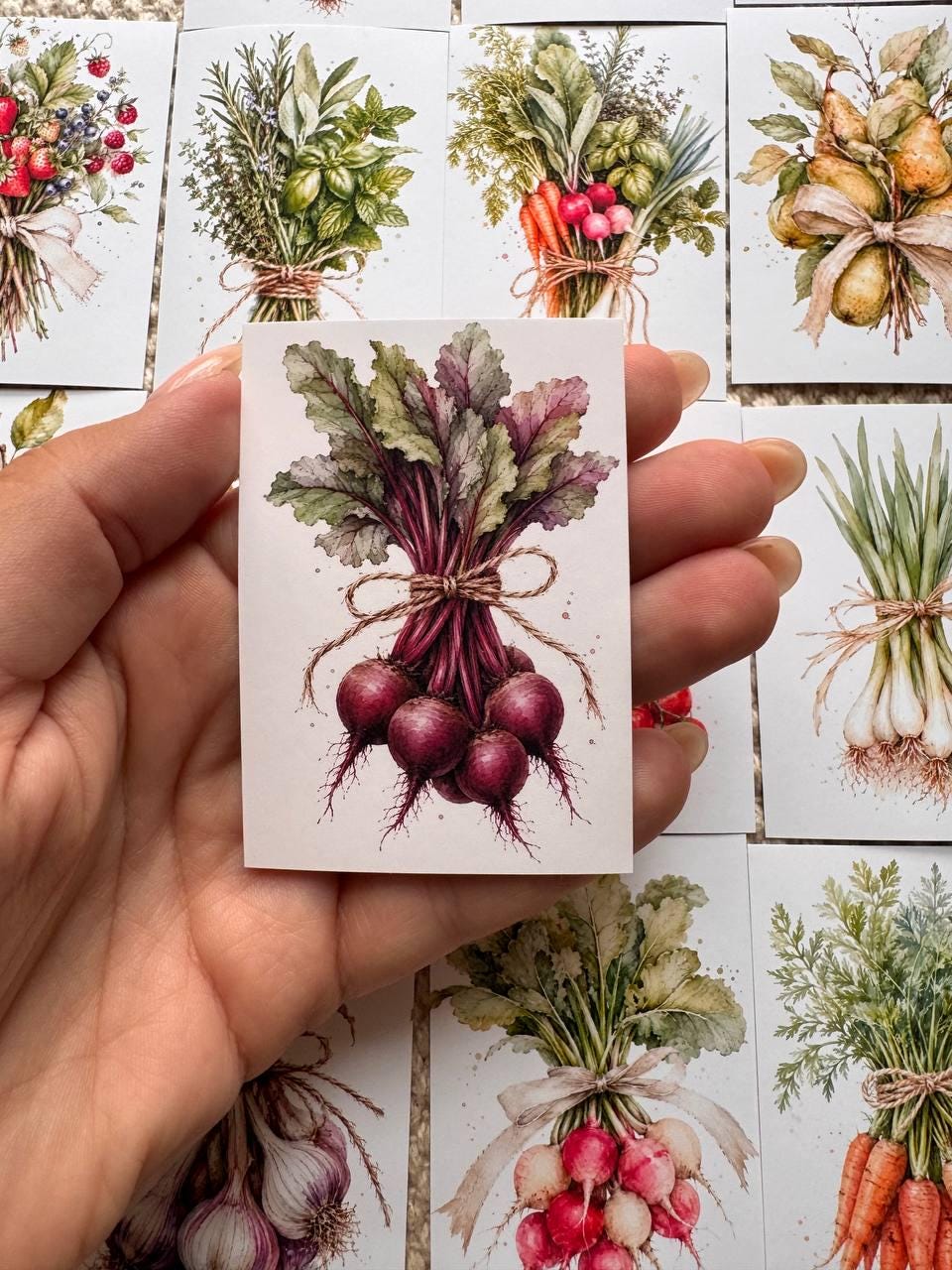 16 Vegetable & Herb Stickers, Botanical Garden Stickers, Watercolour Veggie Stickers, Junk Journal Scrapbook Planner Craft Supplies