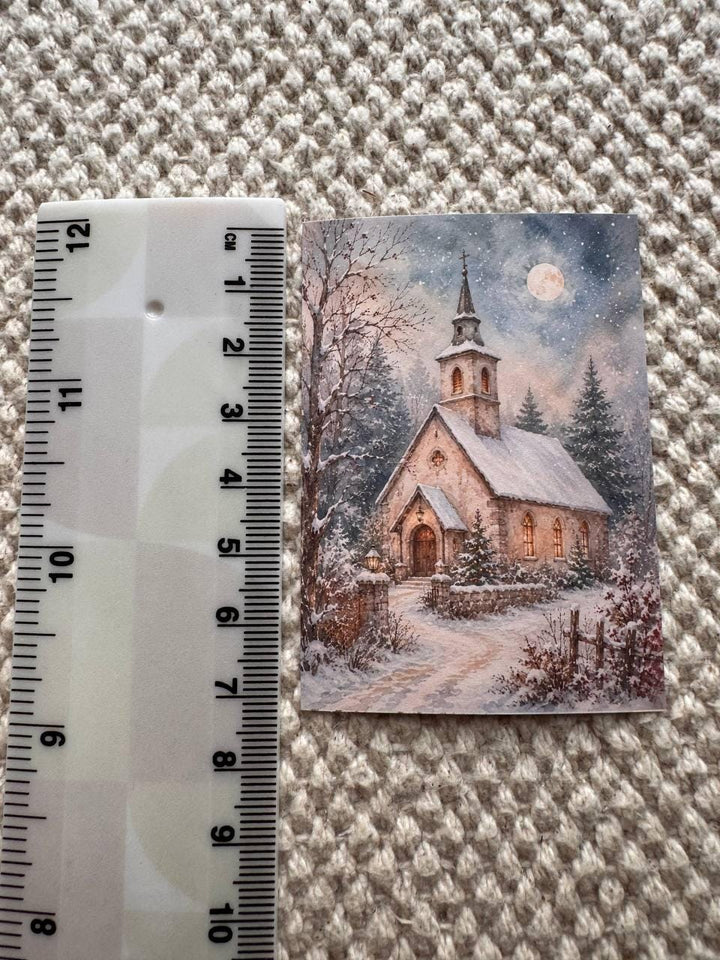 16 Vintage Christmas Stickers, Cosy Winter Watercolour Stickers, Christmas Village, Children & Animals, Junk Journal Scrapbook Crafts