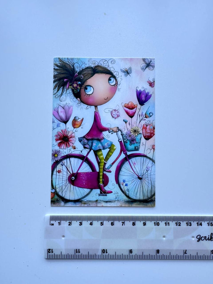 Set of 20 Whimsical Girl Postcards, Cute Floral Art Card Set, Junk Journal Ephemera, Scrapbooking Cards, Collage Paper Pack, Gift