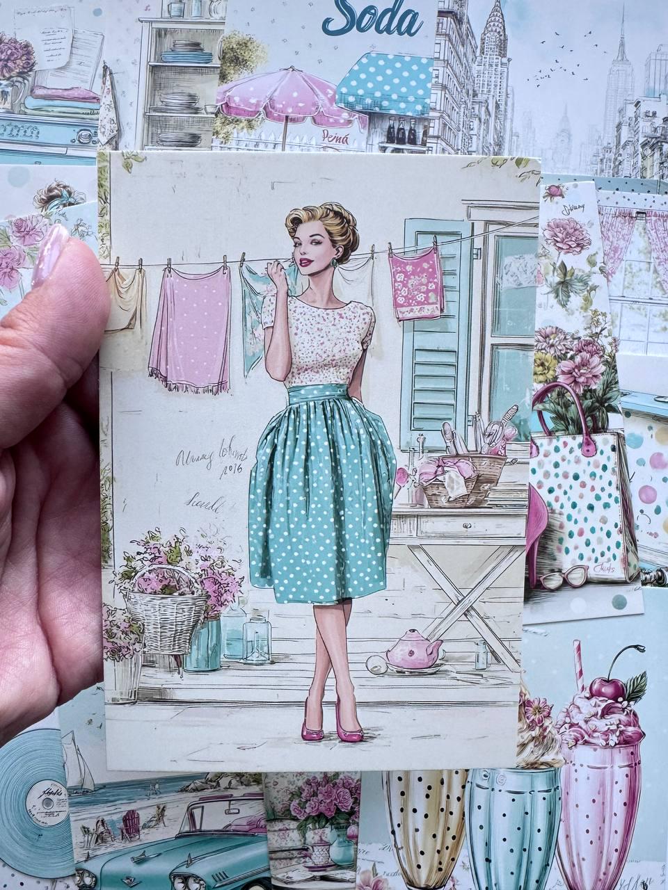 Set of 20 Vintage Shabby Chic Postcards, Retro Ephemera Pack, Junk Journal Cards, Cottagecore Scrapbook Paper, Collage Cards, 10x15 cm