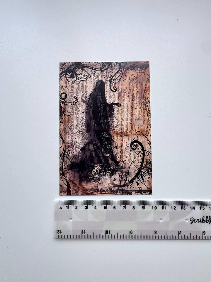 Set of 20 Halloween Postcards, Gothic Junk Journal Cards, Spooky Ephemera, Witch Scrapbooking Supplies, Vintage Halloween Paper Craft