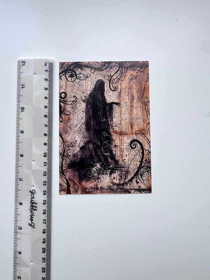 Set of 20 Halloween Postcards, Gothic Junk Journal Cards, Spooky Ephemera, Witch Scrapbooking Supplies, Vintage Halloween Paper Craft