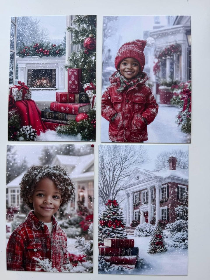 Set of 20 Christmas Journal Cards, Red Christmas Ephemera, Winter Cardstock Prints, Junk Journal Supplies, Scrapbooking, Festive Paper