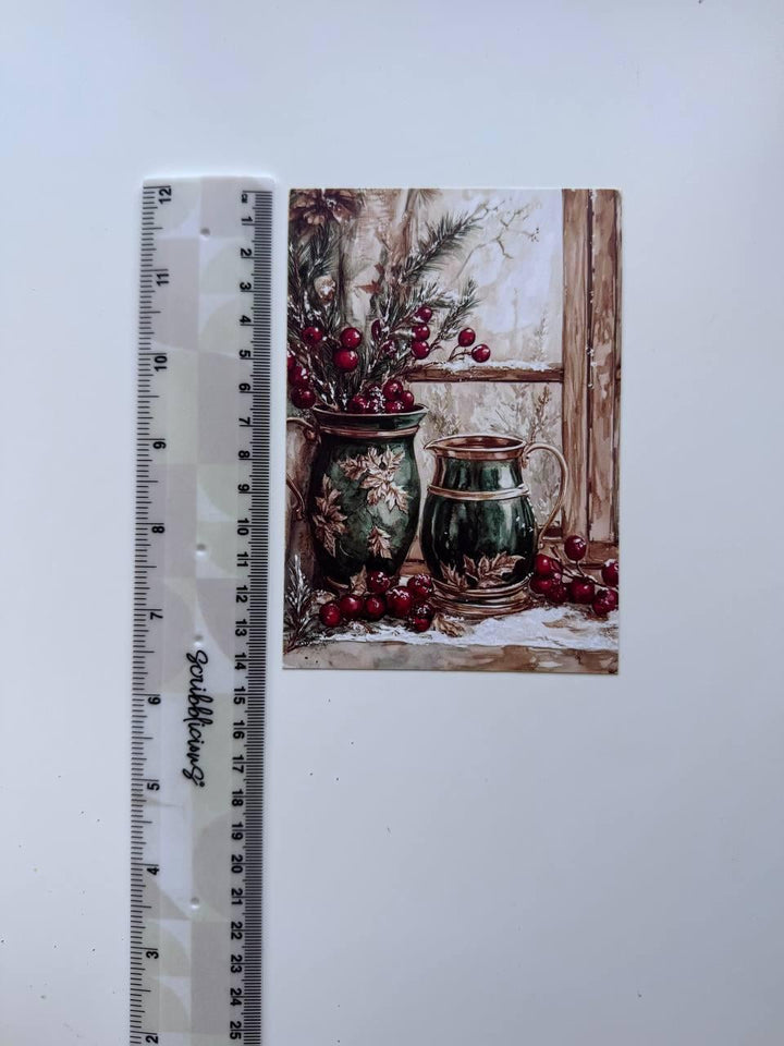 Set of 20 Vintage Christmas Journal Cards, Festive Ephemera, Santa & Reindeer Cards, Junk Journal Supplies, Scrapbooking, Winter Crafts