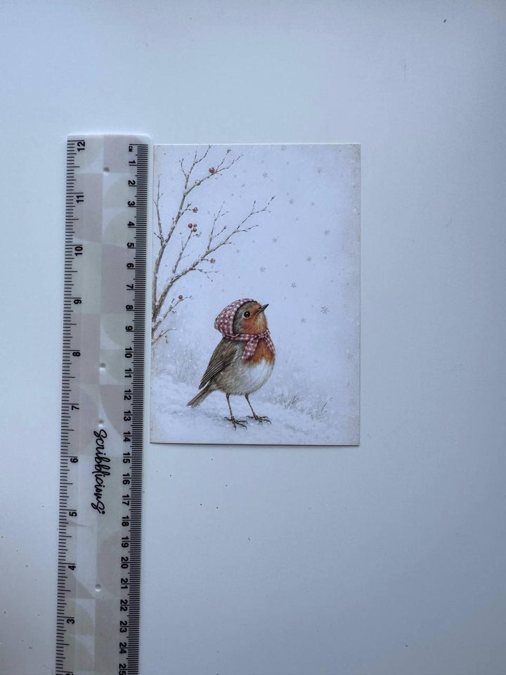 Set of 20 Christmas Robin Journal Cards, Winter Bird Cards, Vintage Christmas Ephemera, Junk Journal & Scrapbooking Supplies