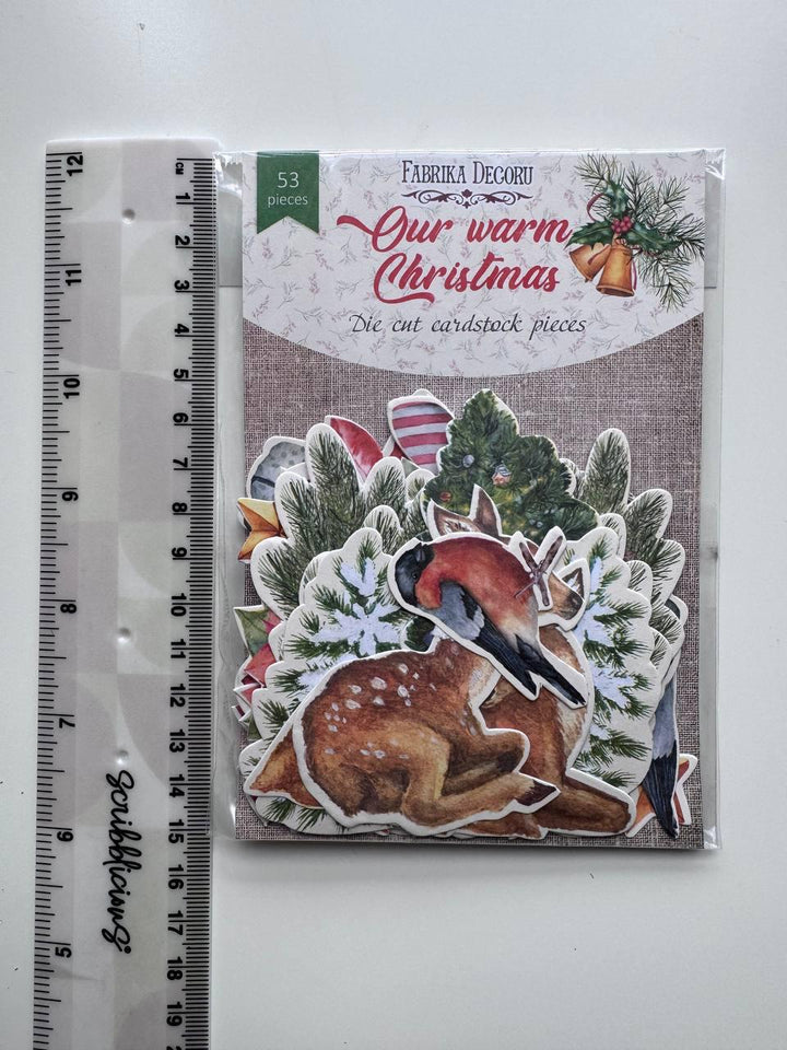 53 Christmas Die Cuts, Fabrika Decoru Cardstock Ephemera, Winter Scrapbooking, Junk Journal Supplies, NOT Stickers, No Adhesive