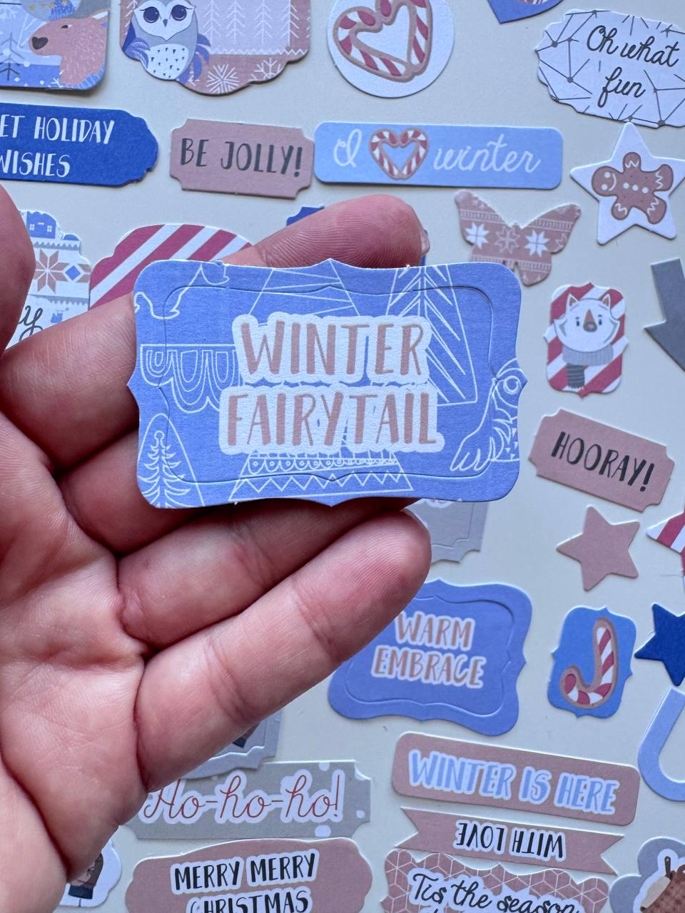 50 Hygge Winter Die Cuts, Christmas Words & Labels, Winter Ephemera, Cardstock Pieces, NOT Stickers, No Adhesive