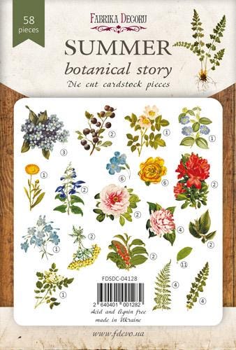 58 Summer Botanical Die Cuts, Colourful Floral Ephemera, Cardstock Pieces, NOT Stickers, No Adhesive, Junk Journal Supplies