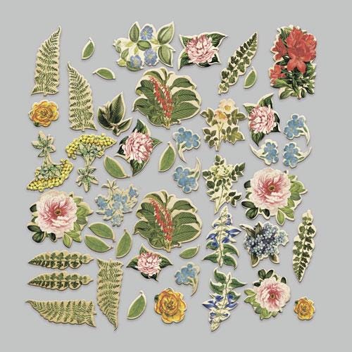 58 Summer Botanical Die Cuts, Colourful Floral Ephemera, Cardstock Pieces, NOT Stickers, No Adhesive, Junk Journal Supplies