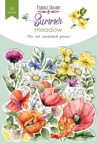 58 Summer Meadow Die Cuts, Wildflower & Butterfly Ephemera, Cardstock Pieces, NOT Stickers, No Adhesive, Junk Journal Supplies