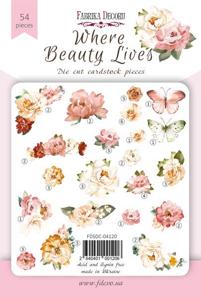 54 Floral Die Cuts, Pink & Cream Flowers and Butterflies, Cardstock Ephemera, NOT Stickers, No Adhesive, Scrapbook Supplies