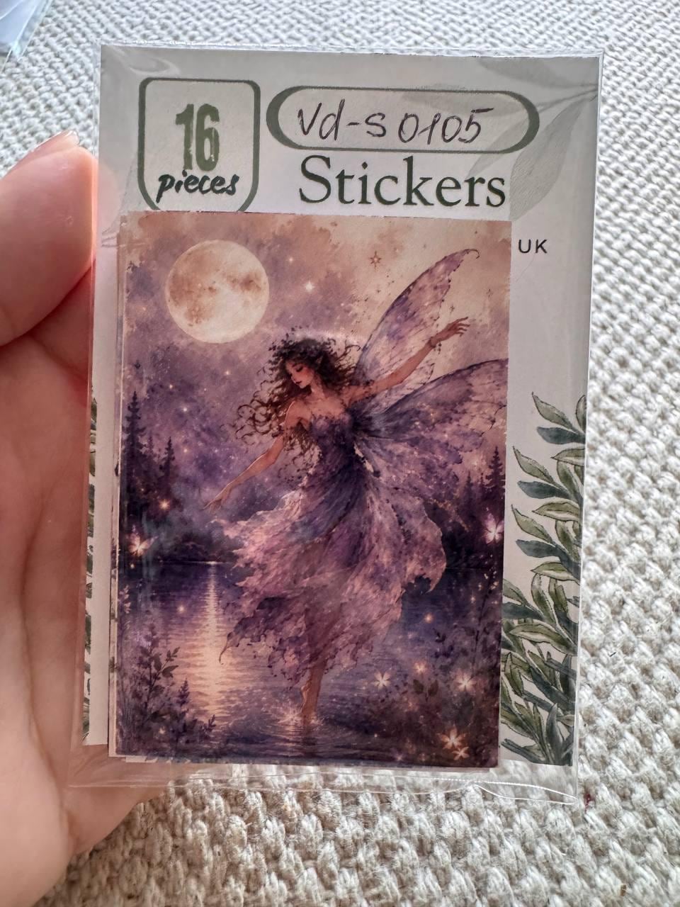 16 Fantasy Watercolor Stickers, Fairy Witch Dragon Forest Animals, Cottagecore Magic Journal Stickers, Scrapbook Ephemera Set UK