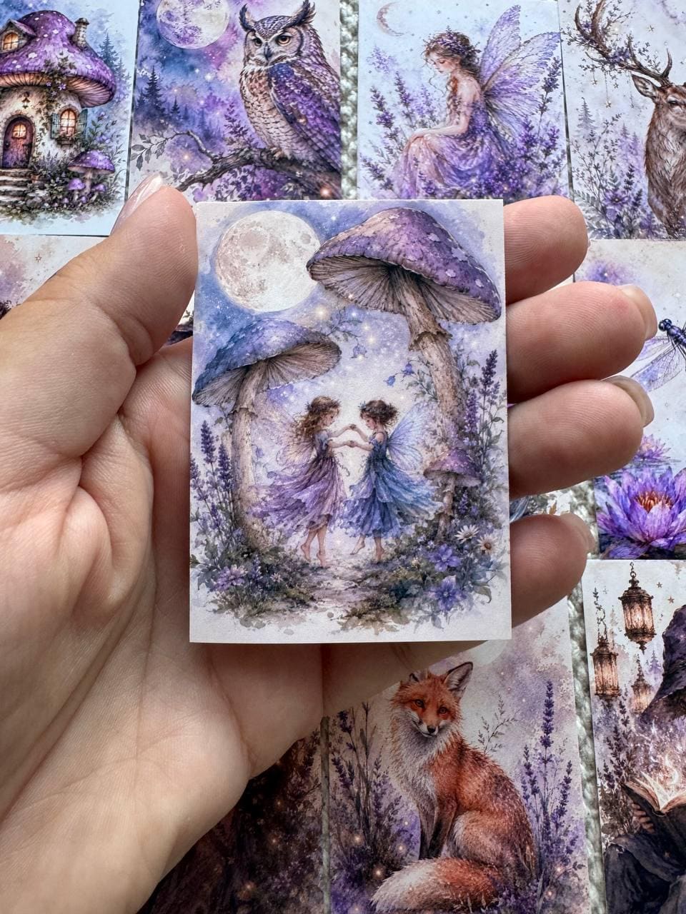 16 Fantasy Watercolor Stickers, Fairy Witch Dragon Forest Animals, Cottagecore Magic Journal Stickers, Scrapbook Ephemera Set UK