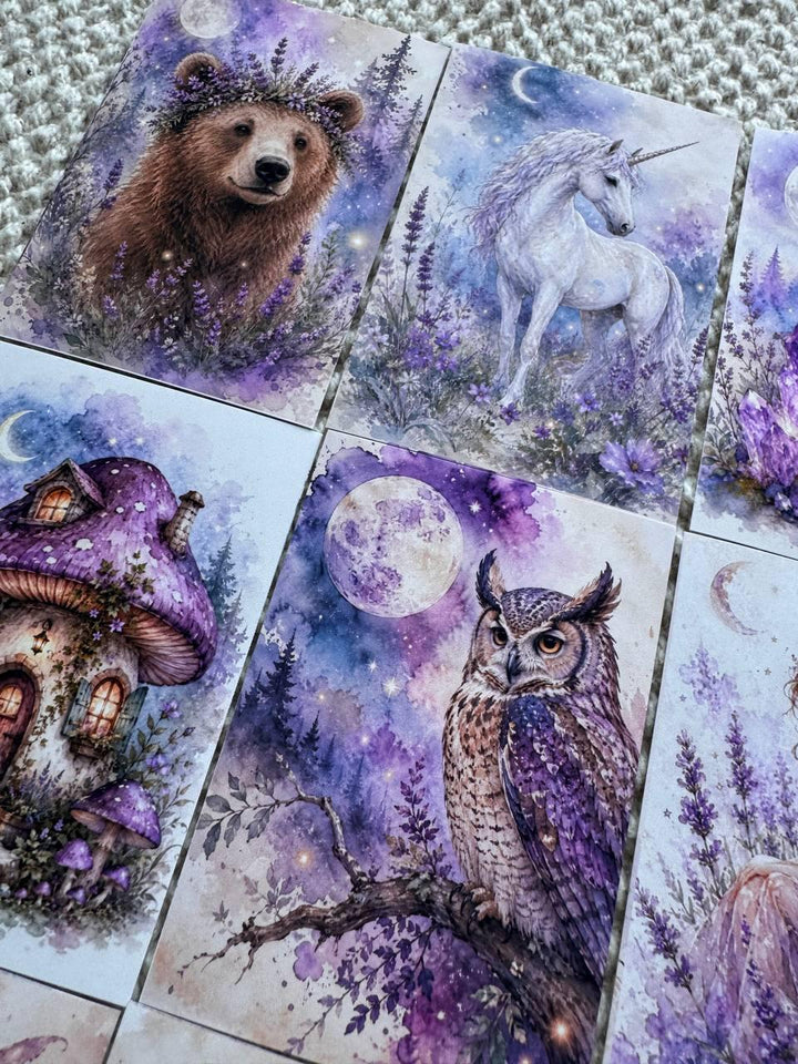 16 Fantasy Watercolor Stickers, Fairy Witch Dragon Forest Animals, Cottagecore Magic Journal Stickers, Scrapbook Ephemera Set UK