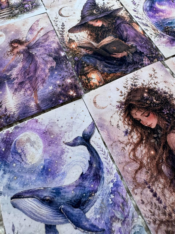 16 Fantasy Watercolor Stickers, Fairy Witch Dragon Forest Animals, Cottagecore Magic Journal Stickers, Scrapbook Ephemera Set UK