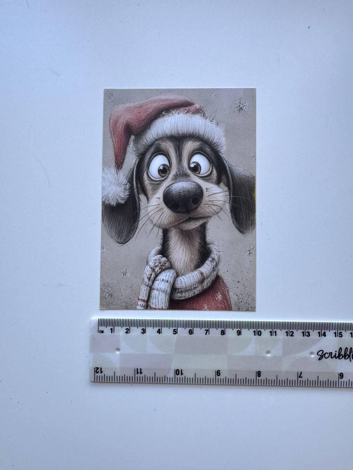 Set of 20 Christmas Dog Postcards, Cute Winter Puppy Cards, 10 x 14.5 cm, 20 Different Designs, Single-Sided Craft Cards