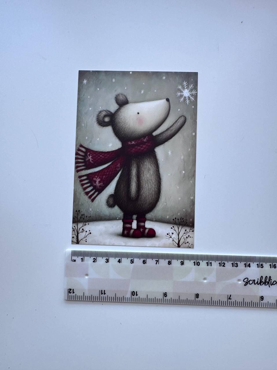 Set of 20 Christmas Animal Postcards, Cute Fox Mouse Bunny Cards, 10 x 14.5 cm, 20 Different Designs, Single-Sided Winter Cards