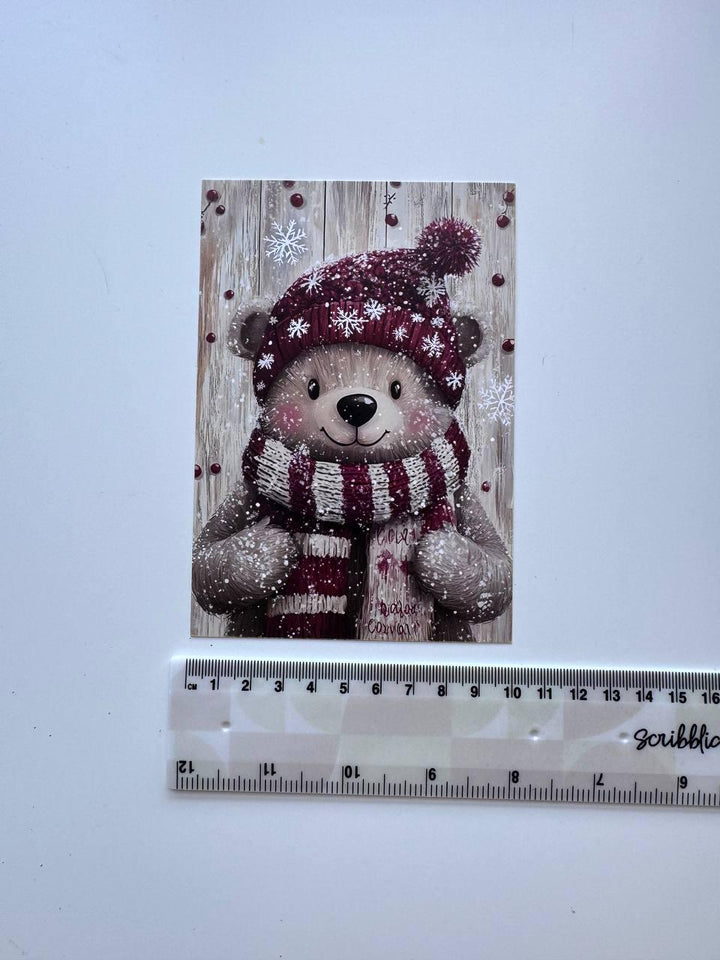Set of 20 Cute Christmas Animal Postcards, Reindeer Owl Penguin Santa Cards, 10 x 14.5 cm, 20 Different Designs, Single-Sided