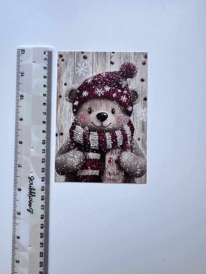 Set of 20 Cute Christmas Animal Postcards, Reindeer Owl Penguin Santa Cards, 10 x 14.5 cm, 20 Different Designs, Single-Sided