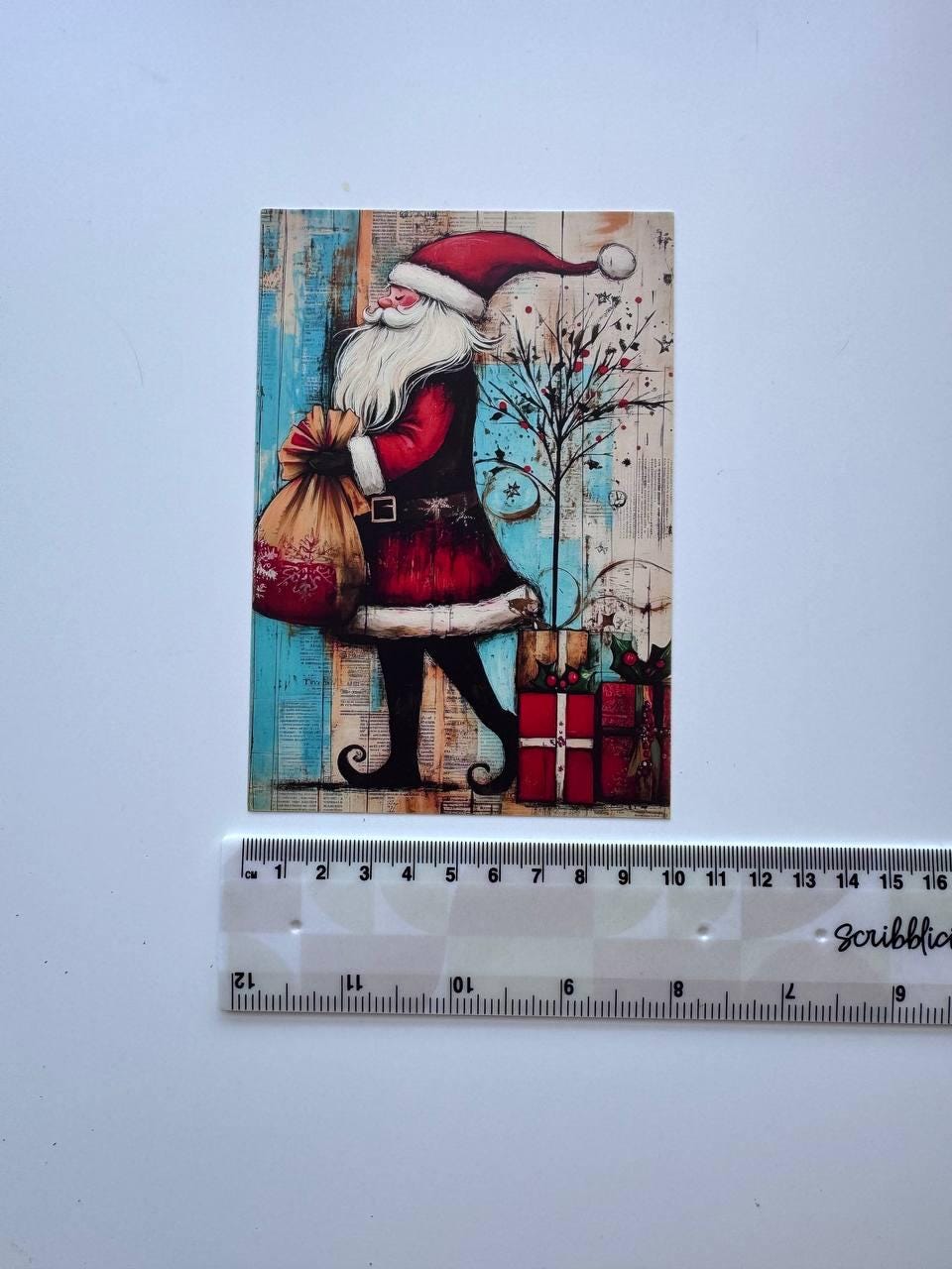 Set of 20 Christmas Postcards, Santa Claus & Festive Art Cards, 10 x 14.5 cm, 20 Different Designs, Single-Sided, Junk Journal