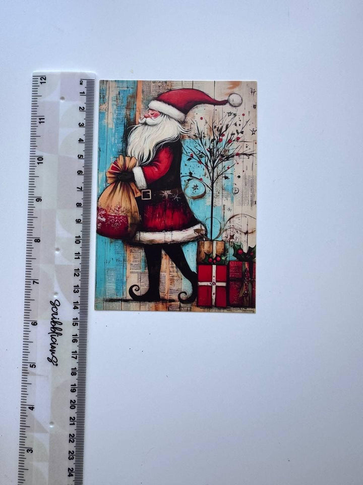 Set of 20 Christmas Postcards, Santa Claus & Festive Art Cards, 10 x 14.5 cm, 20 Different Designs, Single-Sided, Junk Journal