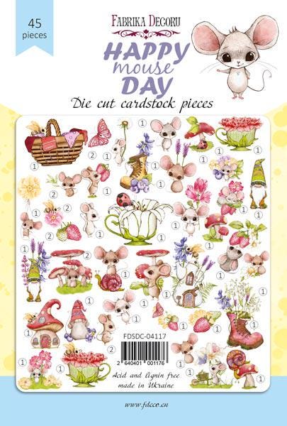 45 Cute Mouse Die Cuts, Happy Mouse Day Cardstock Ephemera, Spring Garden Crafts, NOT Stickers, No Adhesive, Junk Journal Supplies