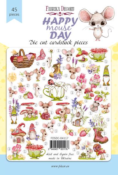 45 Cute Mouse Die Cuts, Happy Mouse Day Cardstock Ephemera, Spring Garden Crafts, NOT Stickers, No Adhesive, Junk Journal Supplies