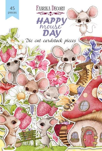 45 Cute Mouse Die Cuts, Happy Mouse Day Cardstock Ephemera, Spring Garden Crafts, NOT Stickers, No Adhesive, Junk Journal Supplies
