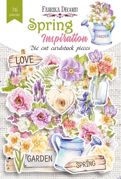 76 Spring Die Cut Cardstock Pieces, Floral Ephemera Pack, Junk Journal Supplies, Scrapbooking Embellishments, No Adhesive