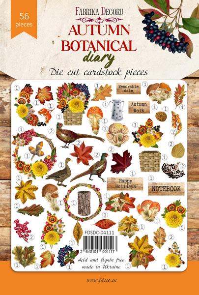 56 Autumn Botanical Die Cuts, Fall Leaves Mushrooms Flowers Ephemera, NOT Stickers, No Adhesive, Junk Journal Scrapbook Supplies
