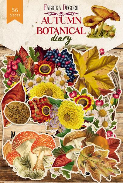 56 Autumn Botanical Die Cuts, Fall Leaves Mushrooms Flowers Ephemera, NOT Stickers, No Adhesive, Junk Journal Scrapbook Supplies