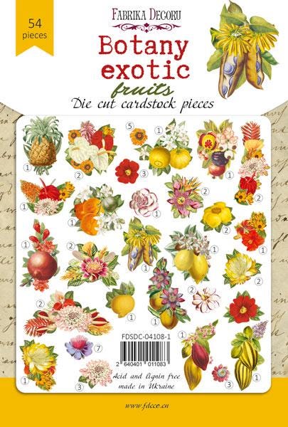 54 Exotic Fruit & Flower Die Cuts, Tropical Botanical Ephemera, NOT Stickers, No Adhesive, Junk Journal Scrapbook Supplies