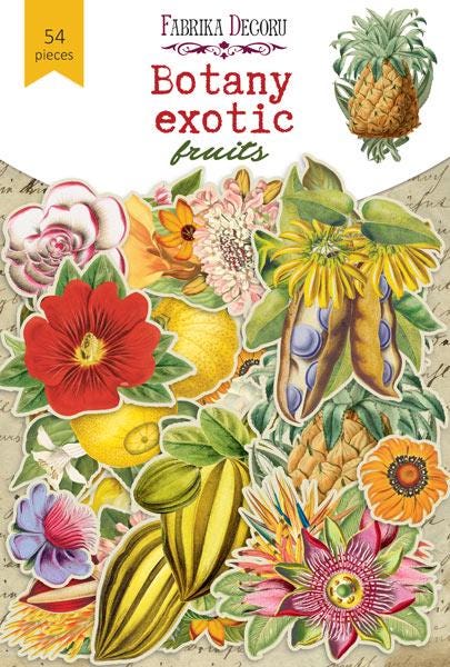 54 Exotic Fruit & Flower Die Cuts, Tropical Botanical Ephemera, NOT Stickers, No Adhesive, Junk Journal Scrapbook Supplies