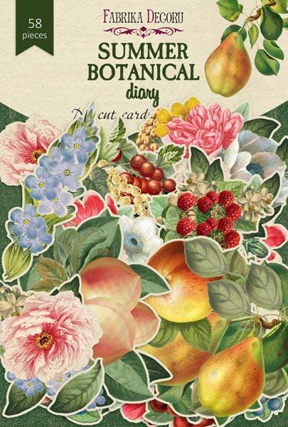 58 Summer Botanical Die Cuts, Floral & Fruit Ephemera, Vintage Flowers, NOT Stickers, No Adhesive, Junk Journal Supplies