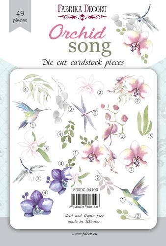 49 Orchid Flower Die Cuts, Hummingbird & Dragonfly Ephemera, Floral Scrapbooking, NOT Stickers, No Adhesive, Junk Journal