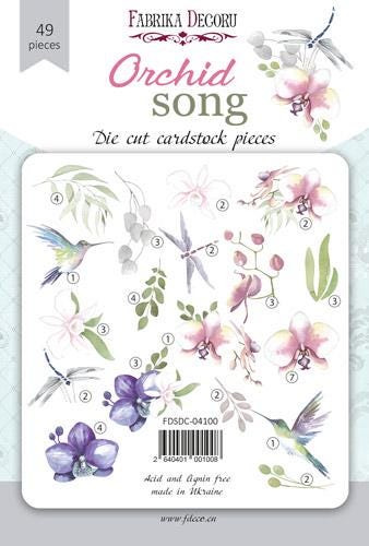 49 Orchid Flower Die Cuts, Hummingbird & Dragonfly Ephemera, Floral Scrapbooking, NOT Stickers, No Adhesive, Junk Journal