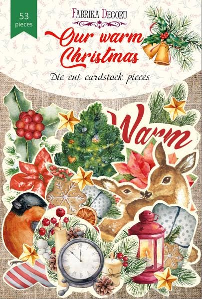 53 Christmas Die Cuts, Fabrika Decoru Cardstock Ephemera, Winter Scrapbooking, Junk Journal Supplies, NOT Stickers, No Adhesive