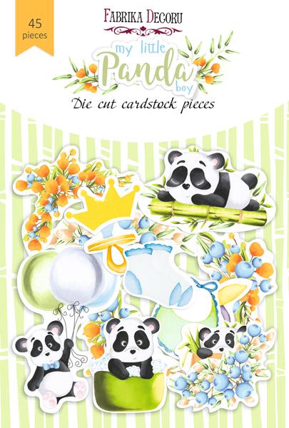 45 Panda Baby Boy Die Cuts, Cute Nursery Ephemera, Baby Scrapbooking, NOT Stickers, No Adhesive, Card Making, Baby Album