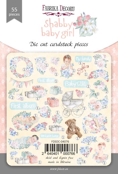55 Shabby Baby Girl Die Cuts, Vintage Baby Ephemera, Floral Scrapbooking Cardstock, NOT Stickers, No Adhesive
