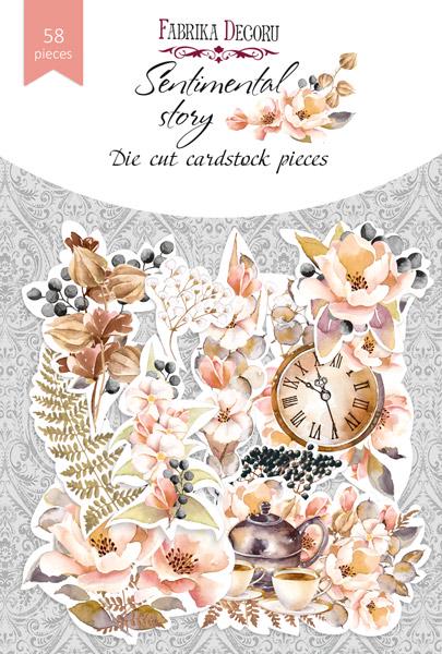 58 Sentimental Story Floral Die Cuts, Vintage Botanical Ephemera, Scrapbooking Cardstock, NOT Stickers, No Adhesive