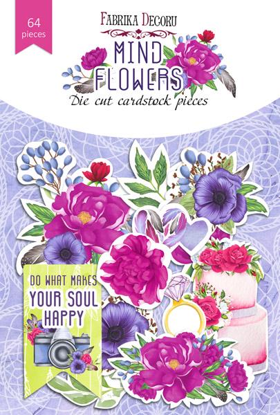 64 Mind Flowers Floral Die Cuts, Peony & Anemone Scrapbook Ephemera, NOT Stickers, No Adhesive