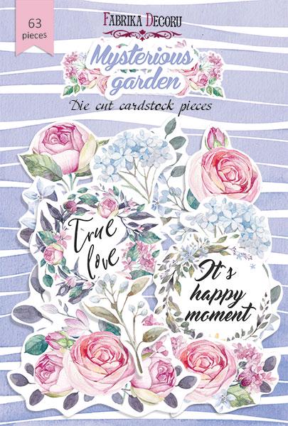 63 Mysterious Garden Floral Die Cuts, Rose Scrapbook Ephemera, Botanical Paper Crafts, NOT Stickers, No Adhesive