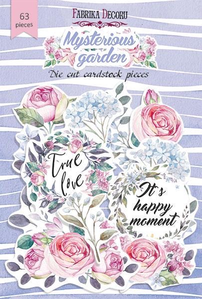 63 Mysterious Garden Floral Die Cuts, Rose Scrapbook Ephemera, Botanical Paper Crafts, NOT Stickers, No Adhesive