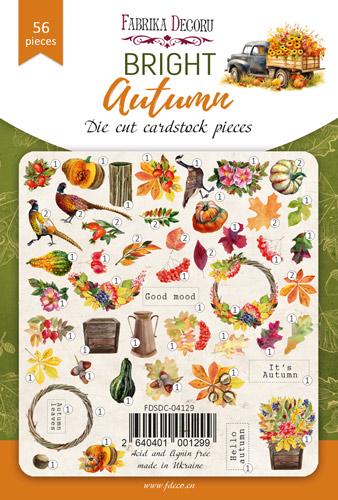 56 Bright Autumn Die Cuts, Fall Leaves Pumpkin Scrapbook Ephemera, Autumn Paper Craft, NOT Stickers, No Adhesive