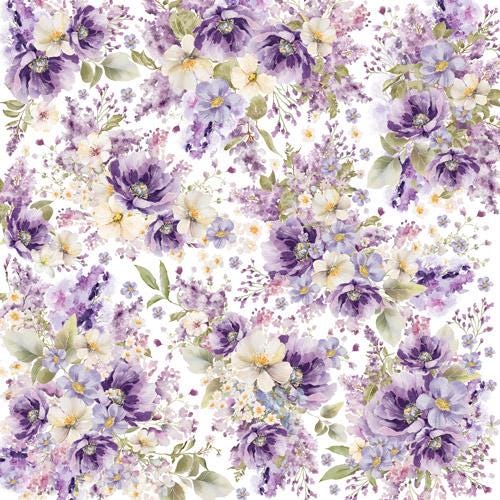 Floral Sentiments Scrapbook Paper 8x8, 10 Double Sided Sheets, Floral Botanical Paper, Junk Journal Supplies