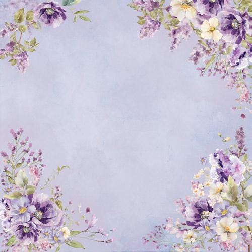 Floral Sentiments Scrapbook Paper 8x8, 10 Double Sided Sheets, Floral Botanical Paper, Junk Journal Supplies