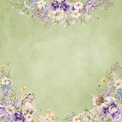 Floral Sentiments Scrapbook Paper 8x8, 10 Double Sided Sheets, Floral Botanical Paper, Junk Journal Supplies