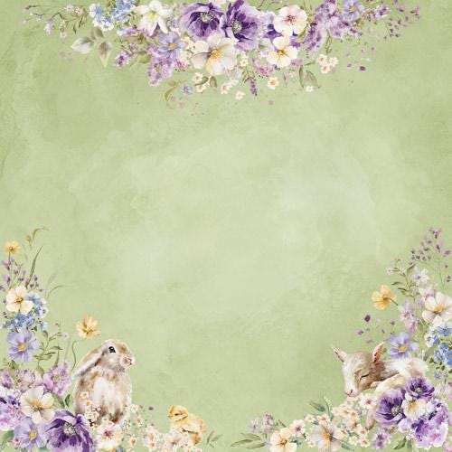 Floral Sentiments Scrapbook Paper 8x8, 10 Double Sided Sheets, Floral Botanical Paper, Junk Journal Supplies