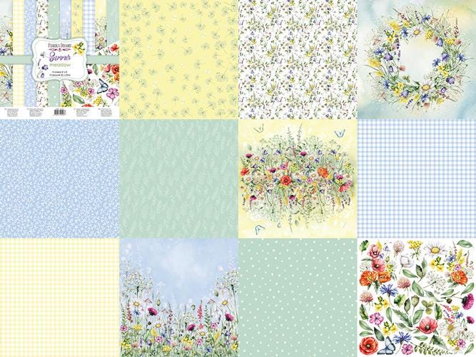 Floral Sentiments Scrapbook Paper 8x8, Floral Botanical Paper, 10 Double Sided Sheets, Junk Journal & Card Making Supplies
