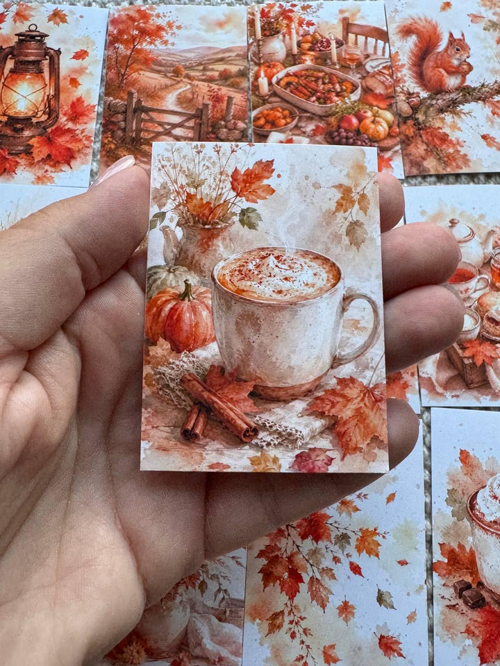 16 Autumn Watercolor Stickers, Cozy Fall Journal Stickers, Cottagecore Scrapbook Stickers, Harvest Planner Stickers UK Set